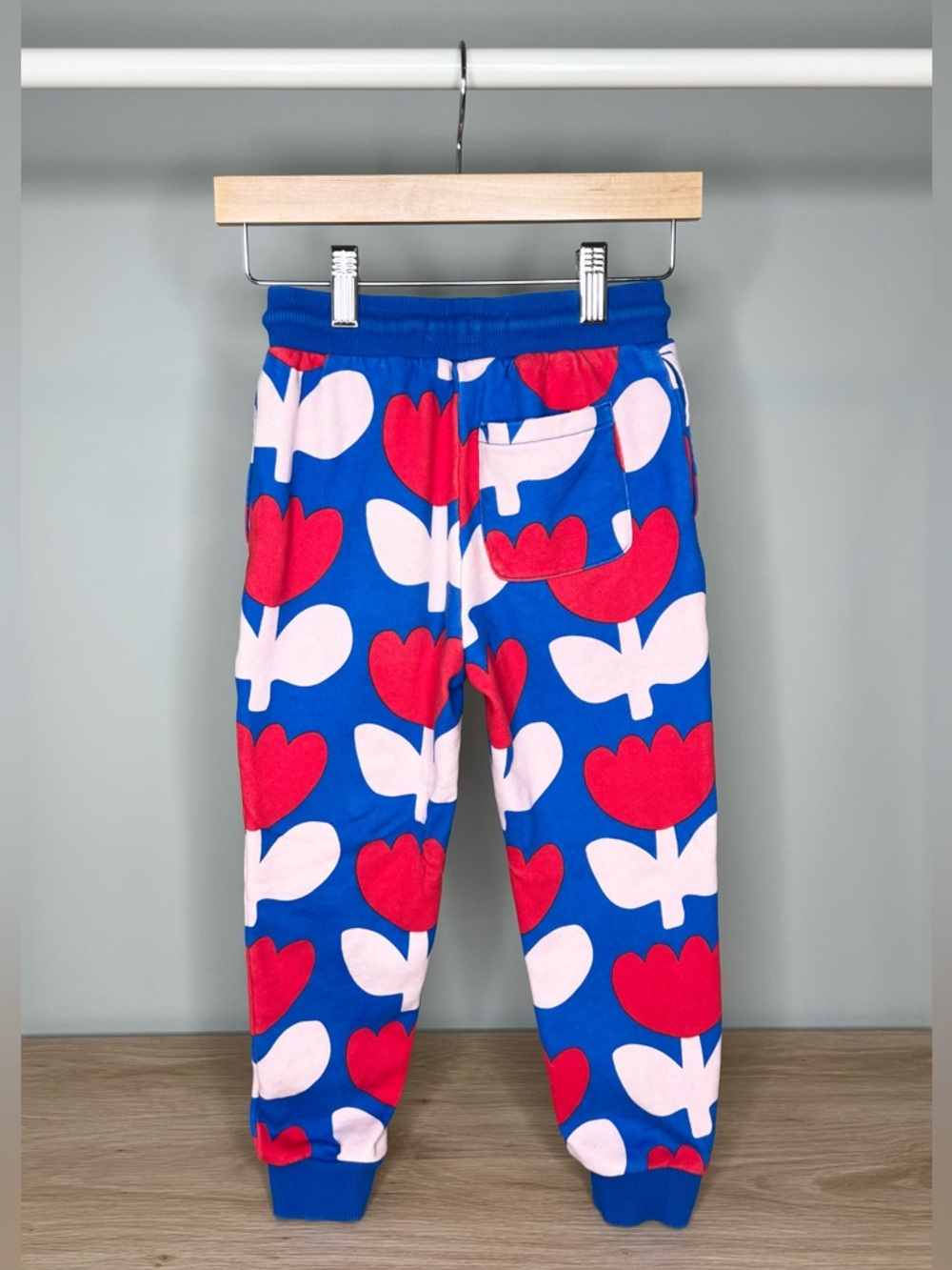 Mini Boden - Printed Sweatshirt and Joggers - Kingfisher Blue Bold Floral Tulips - Picture 7 of 10